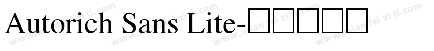 Autorich Sans Lite字体转换